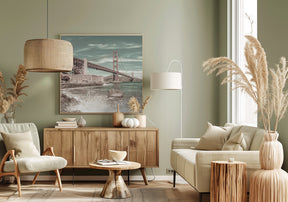 GOLDEN GATE BRIDGE Coastline Impression | urban vintage style Poster