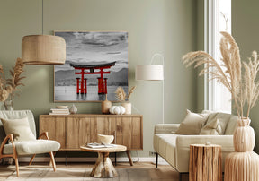 Torii of Itsukushima Shrine on Miyajima - colorkey Poster