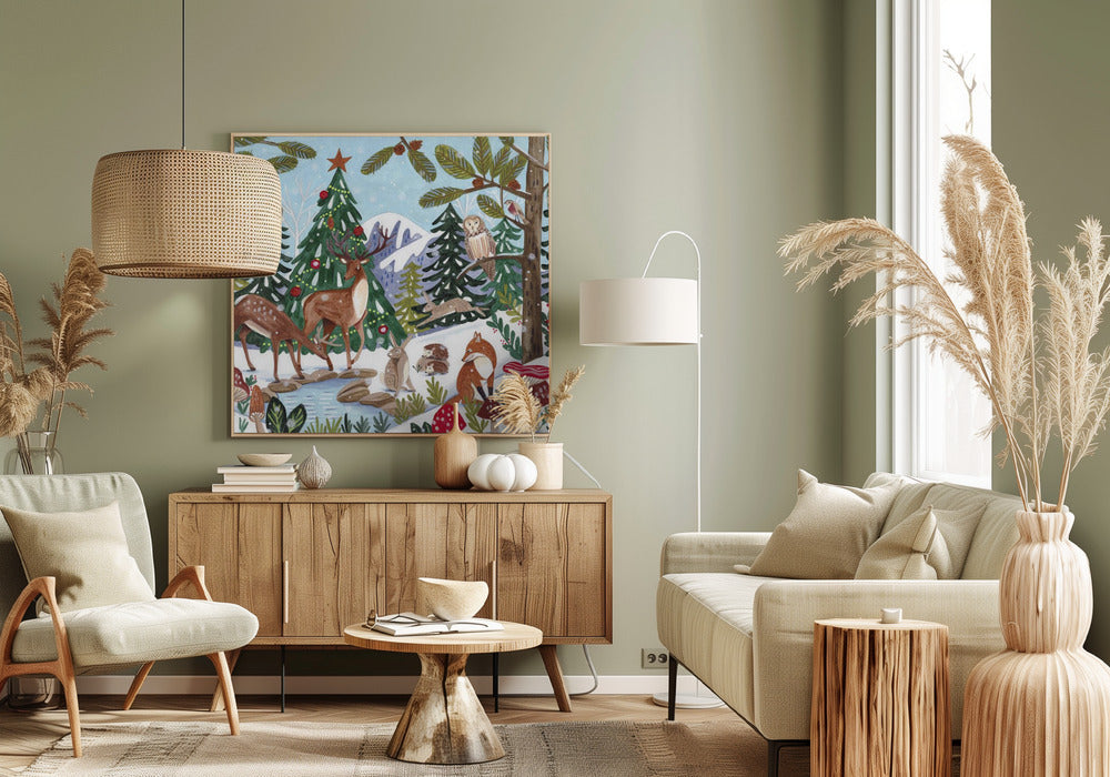 Animals in the mountains Poster