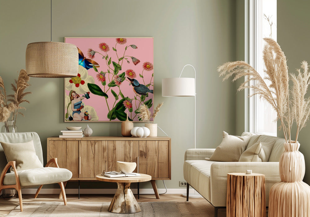 Big Flower Dream Pink - Collage Poster