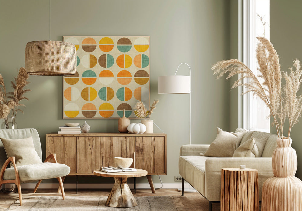 Rainbow Dots - Mid Century Neutral Poster