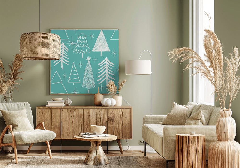 Christmas Tree Evergreen - Tree - Pine Tree Baby Blue Poster