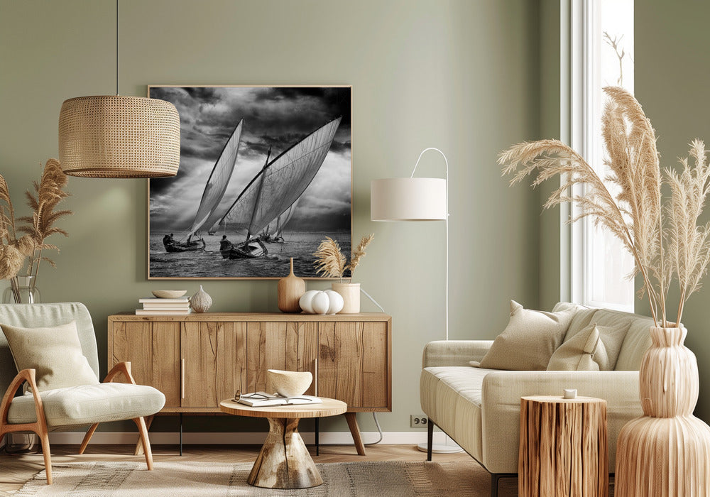 Sailboats and Light Poster