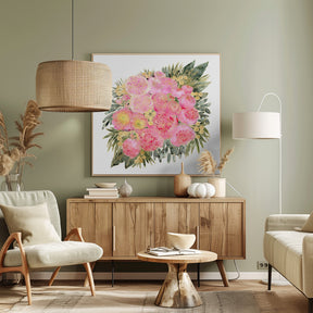 Rekha floral bouquet in light pink Poster