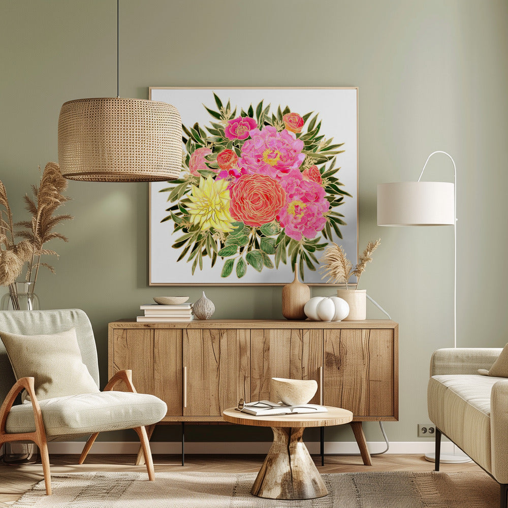 Colorful Nanette floral bouquet Poster