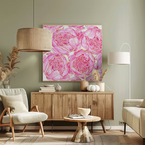 Sally's peonies pattern Poster