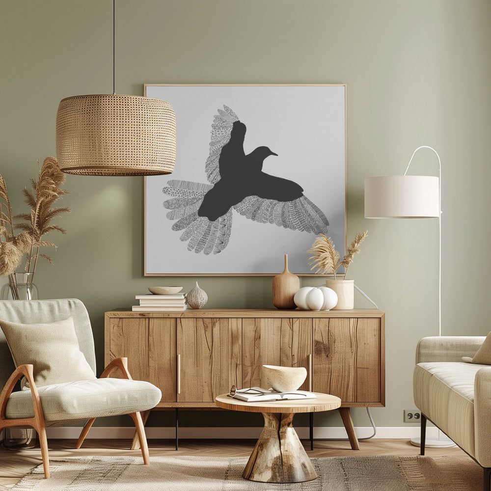 Bird Grey Poster