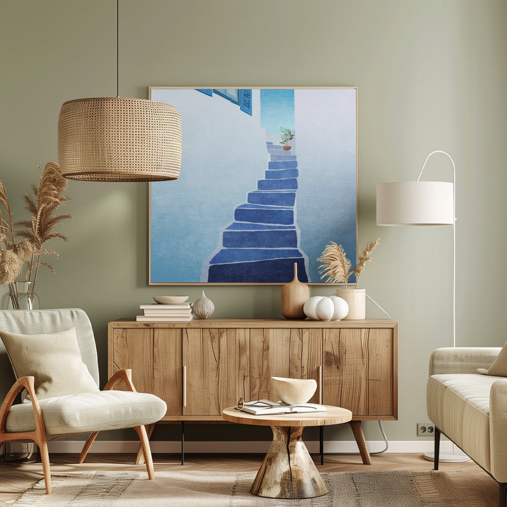 Greece Stairs Poster