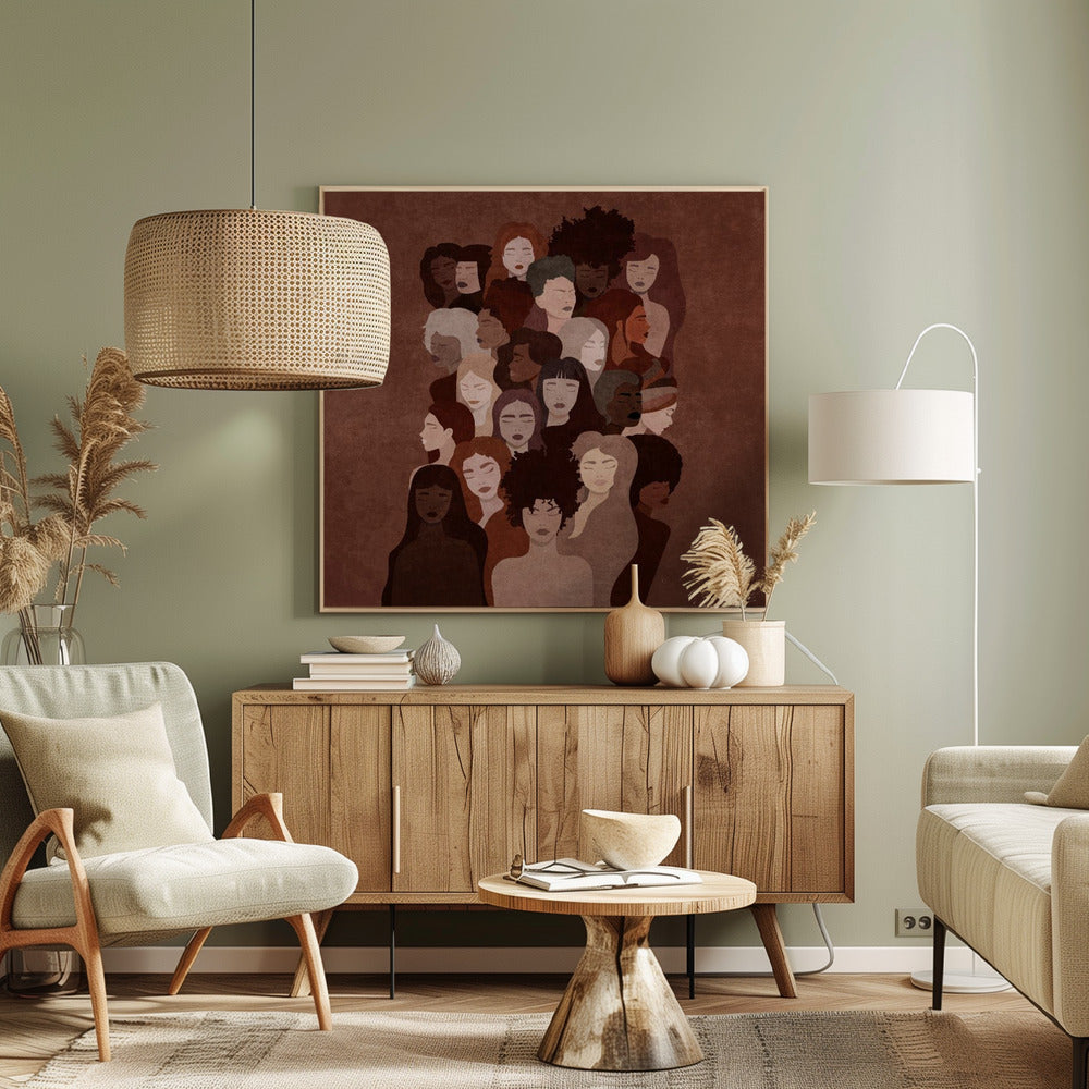 Absctract Terra Womens Faces Poster