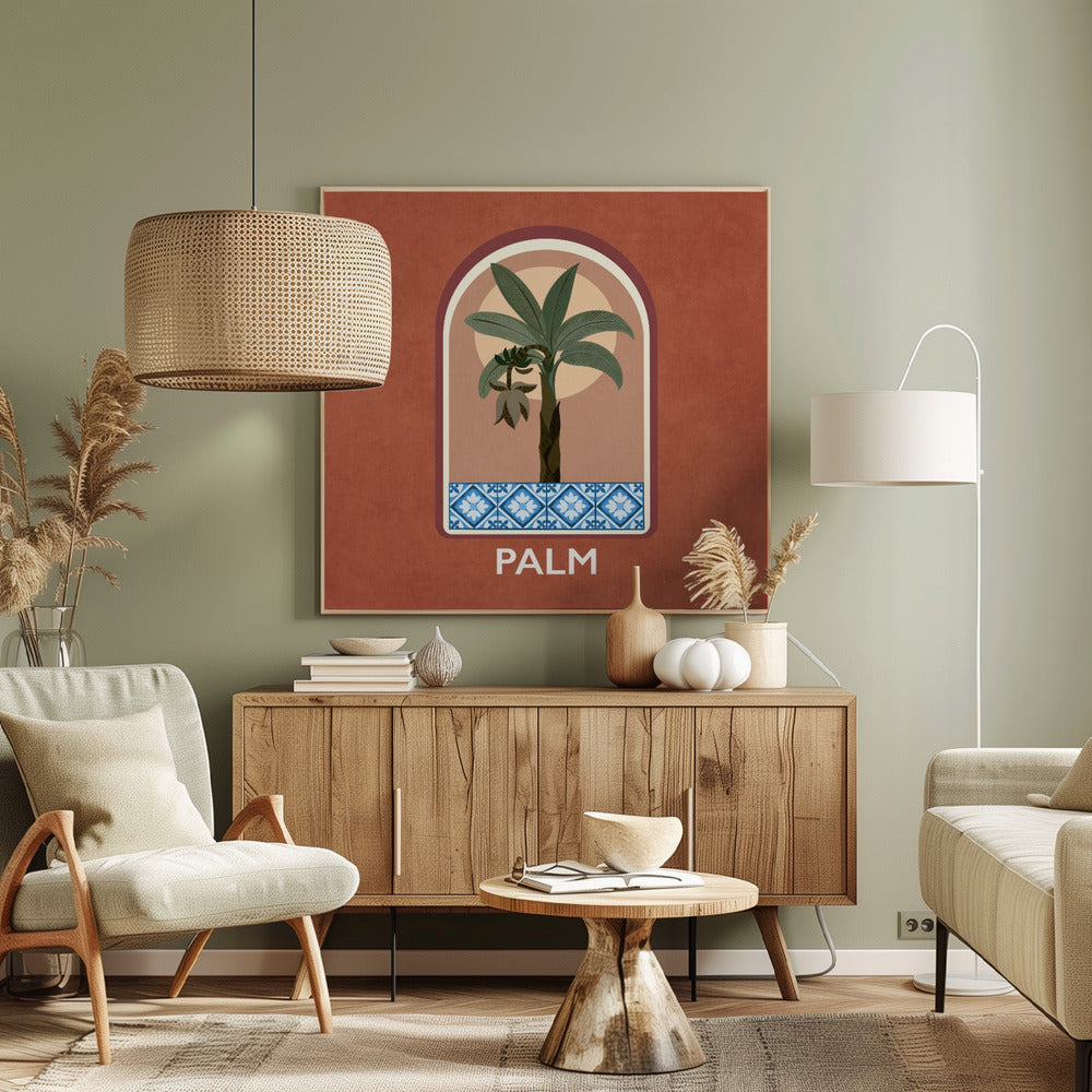 Green Sets Palm Poster