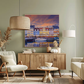 COPENHAGEN Charming Evening Mood at Nyhavn Poster