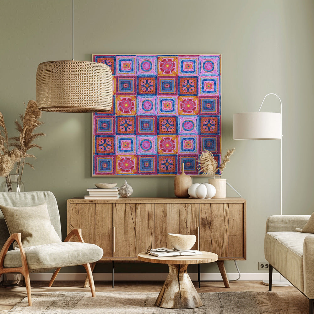 Granny squares blanket Poster