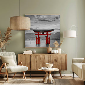 Torii of Itsukushima Shrine on Miyajima - colorkey Poster