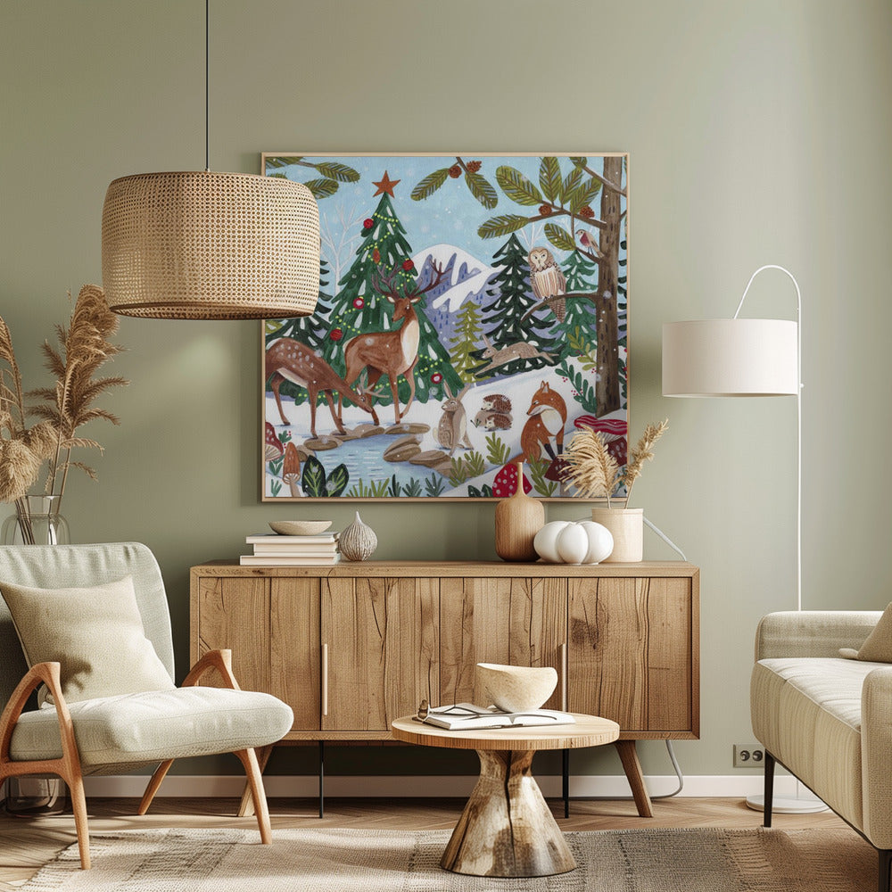 Animals in the mountains Poster