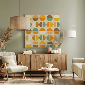 Rainbow Dots - Mid Century Neutral Poster