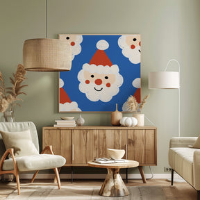 Santa Claus Retro Bold Blue Poster