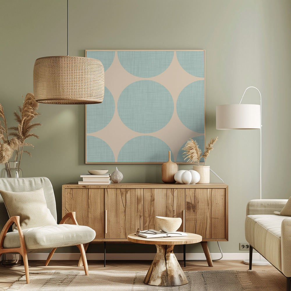 Modern Baby Blue Retro Spheres-Mid Century Modern Poster