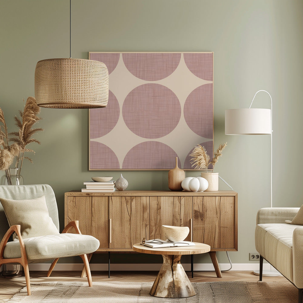 Modern Mauve Retro Spheres-Mid Century Modern Poster