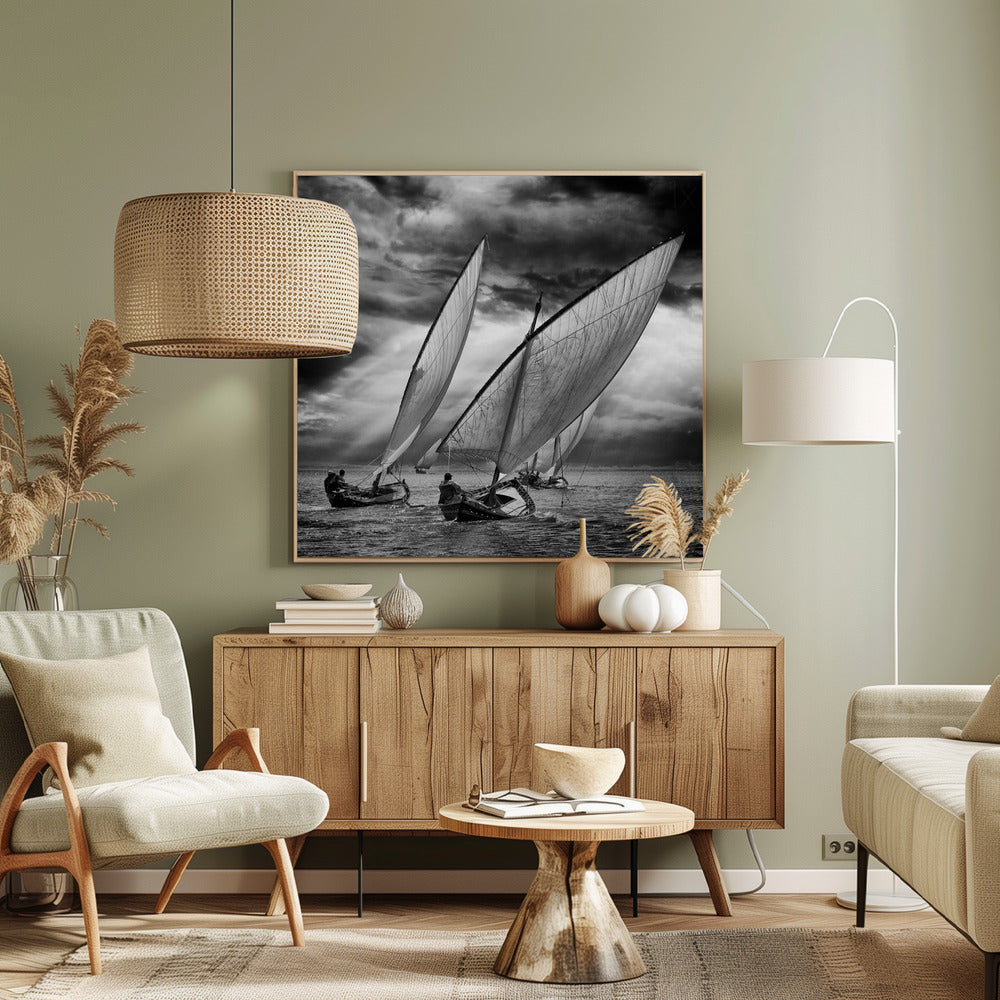 Sailboats and Light Poster