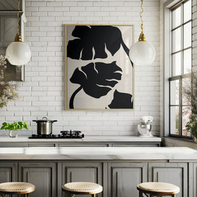 Monstera Black Poster