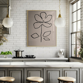 Oil Pastel Flower Black Poster