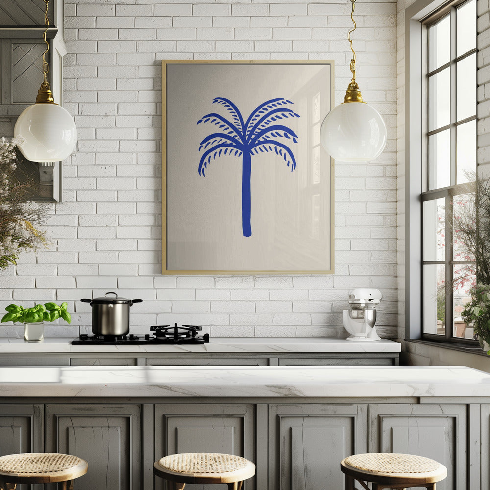 Blue Palm Poster