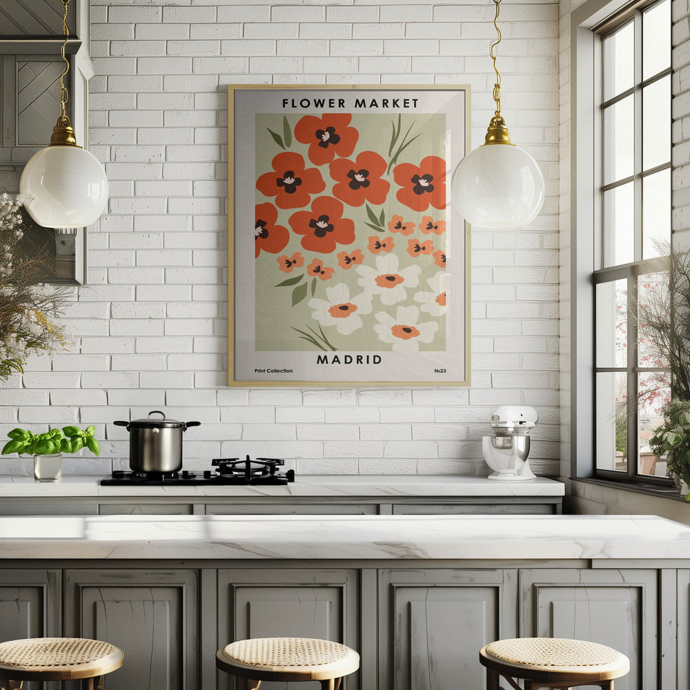 Flower Market Madrid Poster