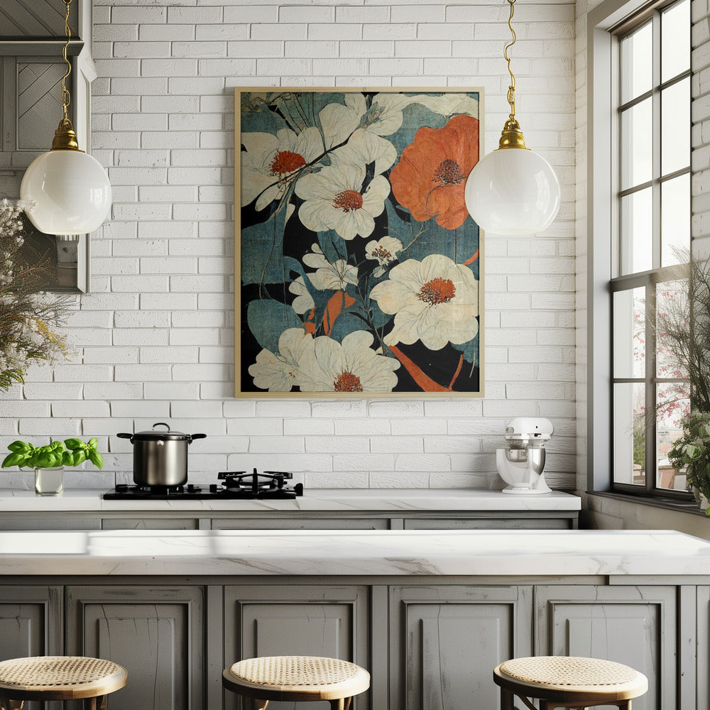 Asian Flowers Poster