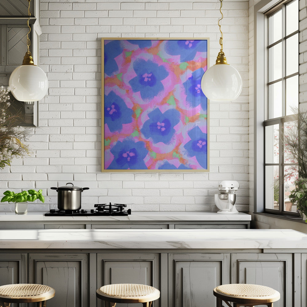 Purple Flowers Pattern Poster