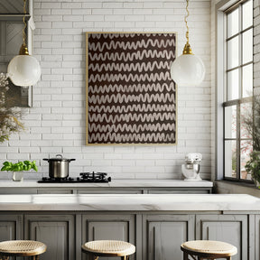 Beige ZigZag on Rusty Color Pattern Poster