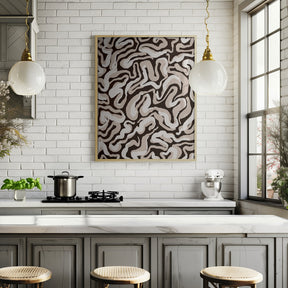 White Beige Pattern Poster