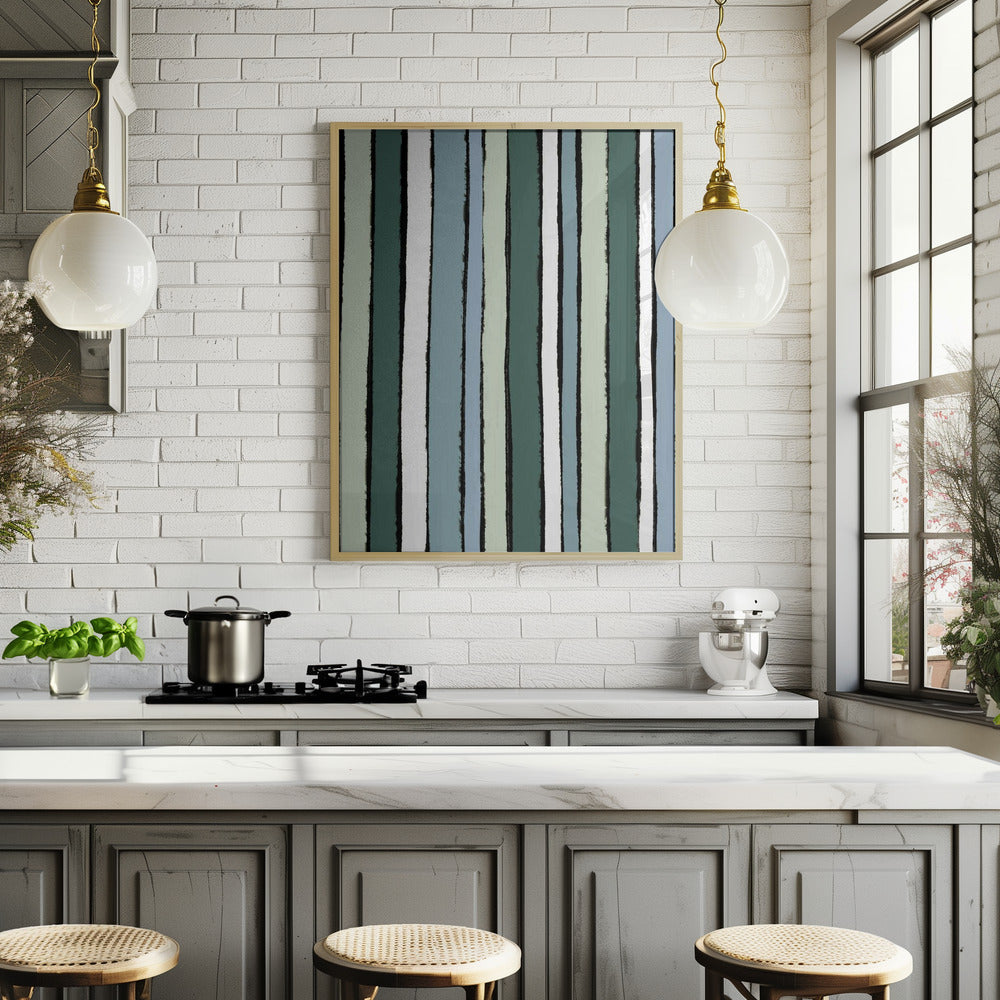 Smaragd Green Stripes Poster