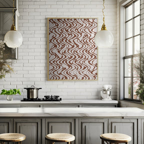 Beige Wavey Zig Zag Pattern Poster