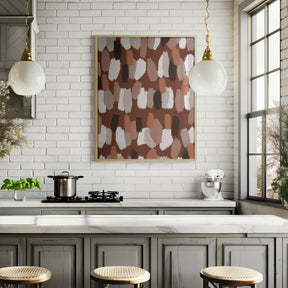 Pastel Earthy Strokes Pattern Poster