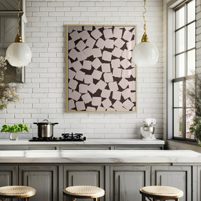 Beige Cubes Pattern Poster