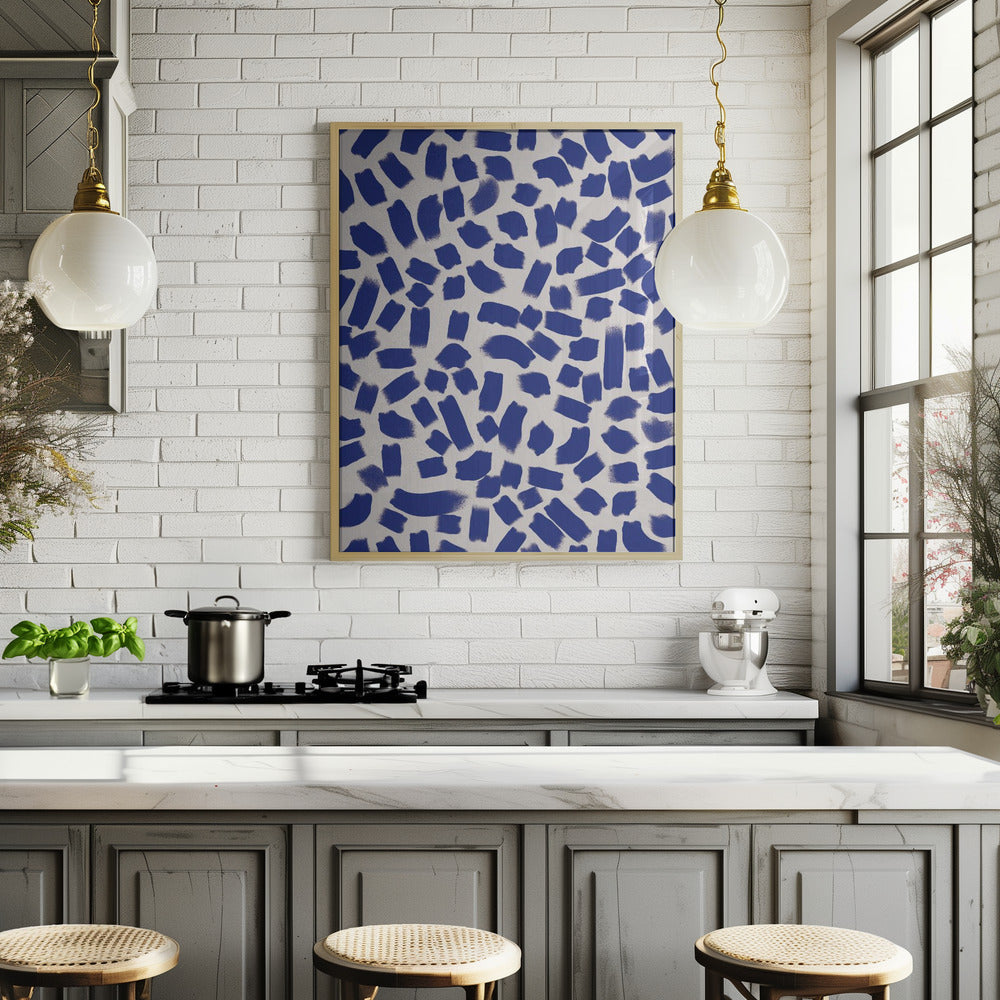 Blue Strokes Pattern Poster