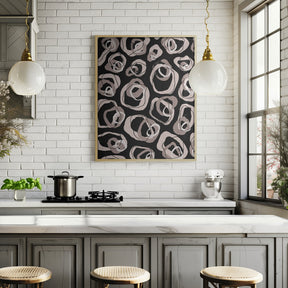 Beige Rings Pattern Poster