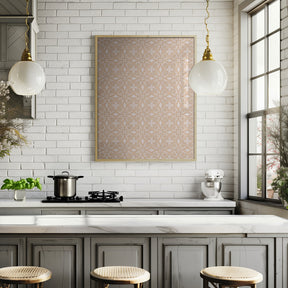 Geometric Beige Tile Pattern Poster