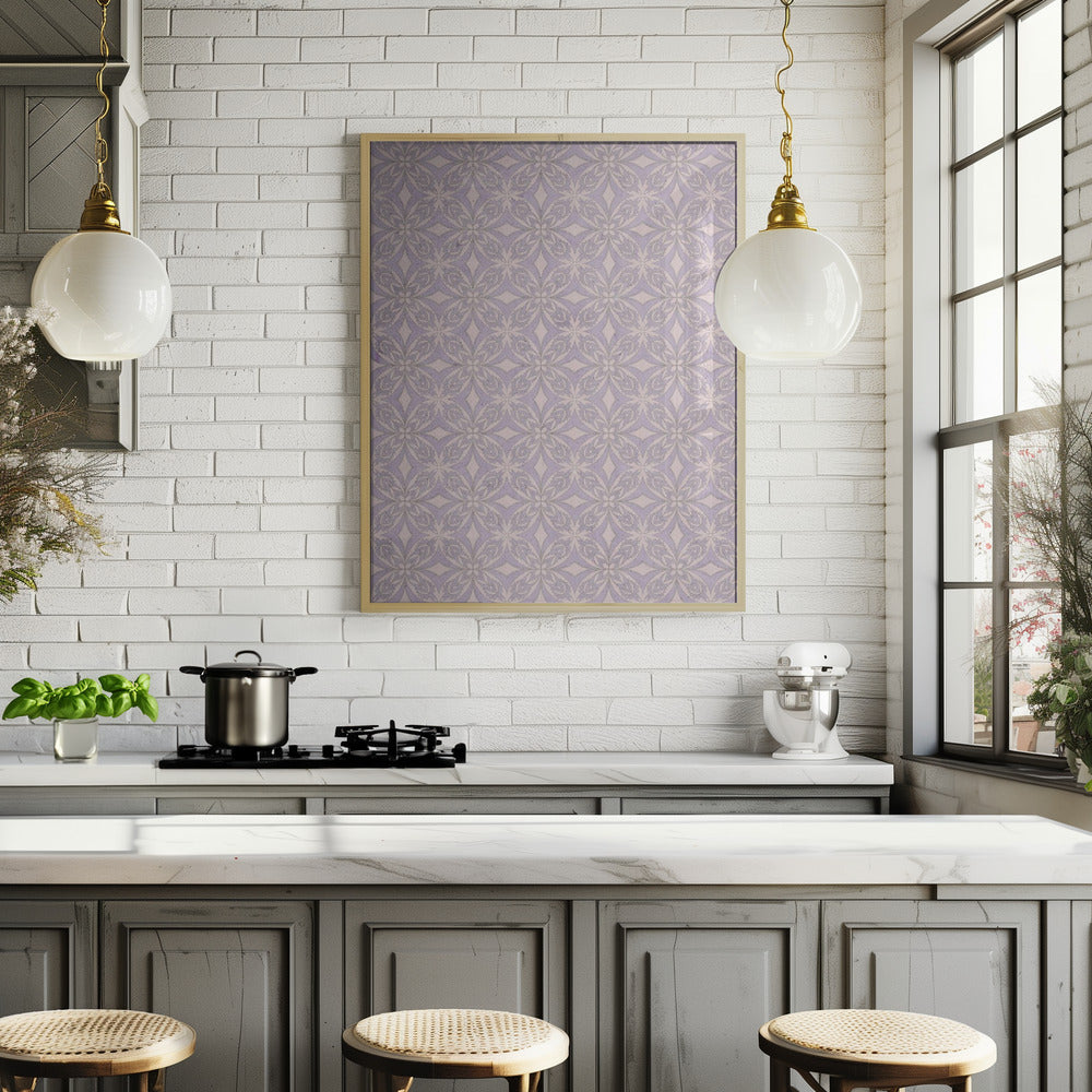 Geometric Purple Tile Pattern Poster