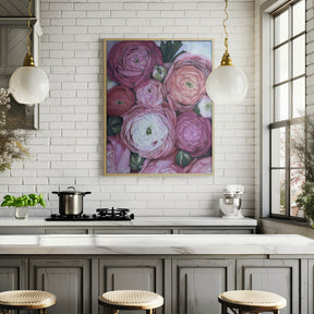 Arleth ranunculus bouquet in cold pink Poster