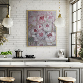 Nuria bouquet of peonies in pink Poster