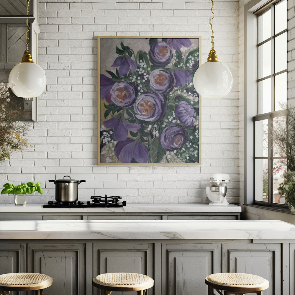 Aaliyah painterly English roses Poster