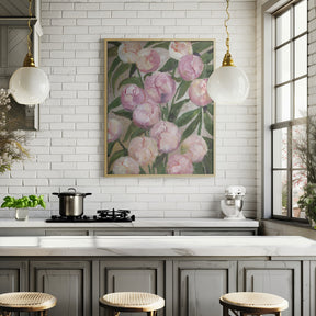 Valenty painterly peonies Poster