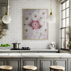 Singular ranunculus in blush Poster