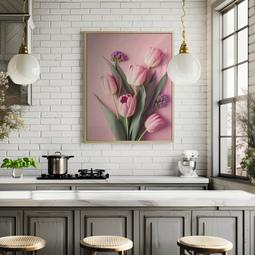 Pink Tulips Poster