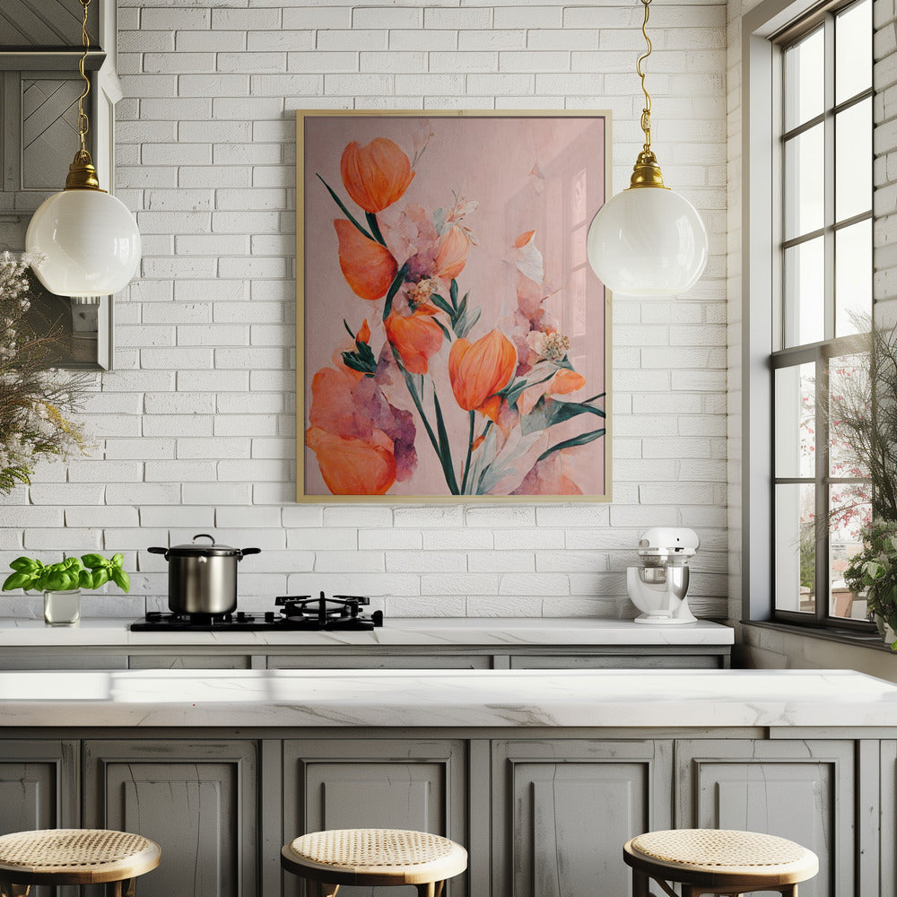 Orange Tulips Poster