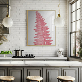 Pink fern leaf Poster