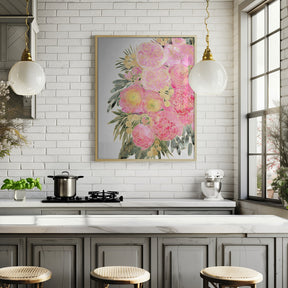 Rekha floral art in light pink watercolor Poster