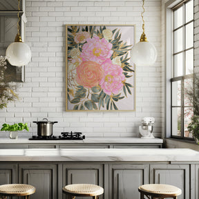 Nanette floral art in pastels Poster