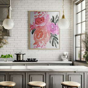 Maeko loose watercolor florals I Poster